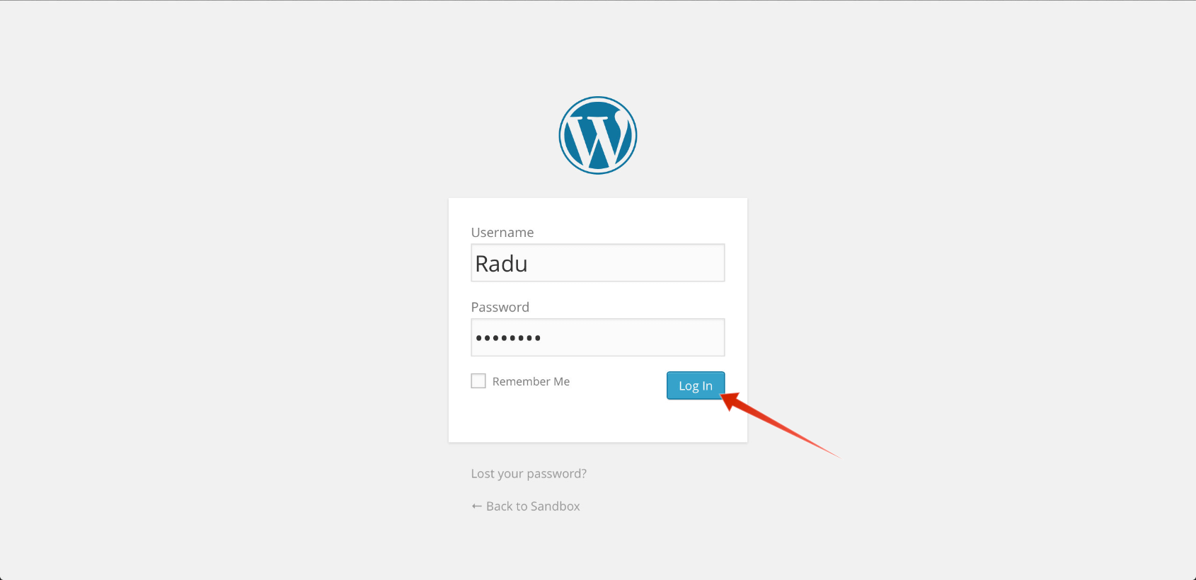 WP login