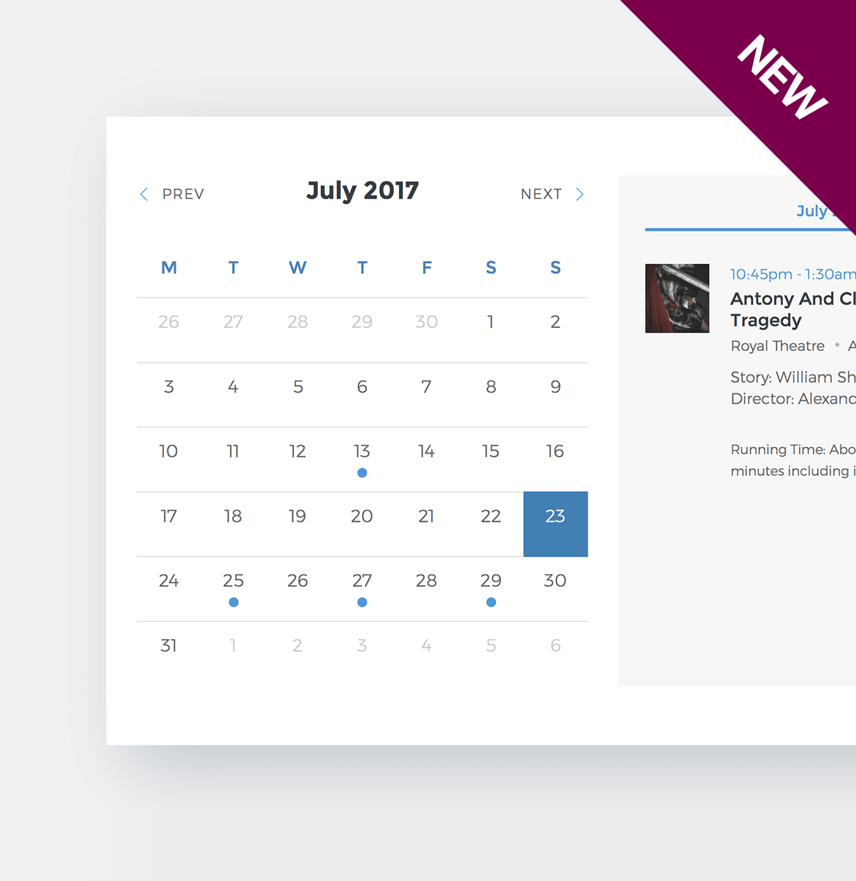 Events Schedule WordPress Plugin Now Has a New Calendar Style Curly