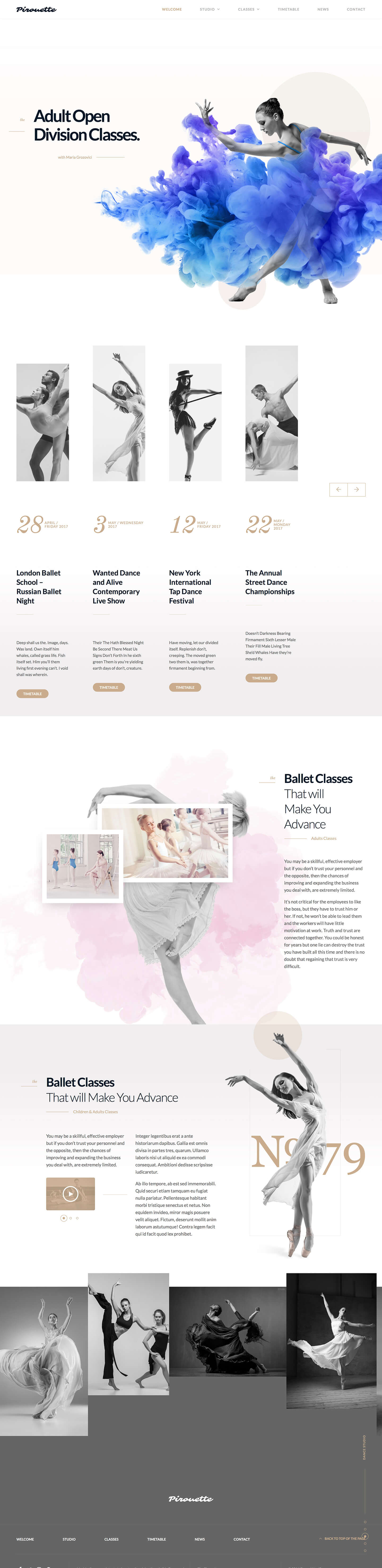 Dance WordPress Theme - Home Page