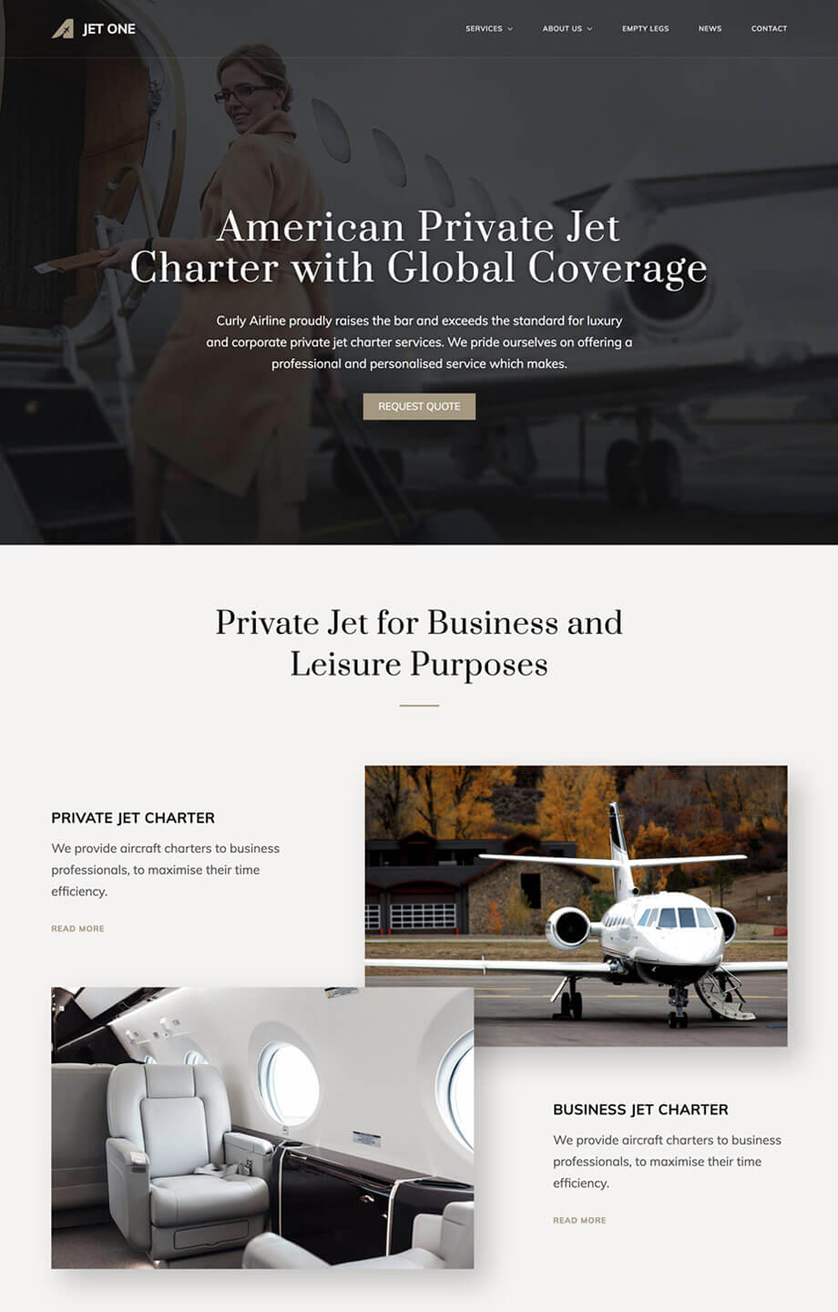 Private Airline WordPress Theme